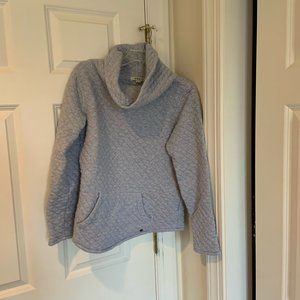 Orvis Light Blue Cowl Neck Sweatshirt With Front Pocket Size Medium